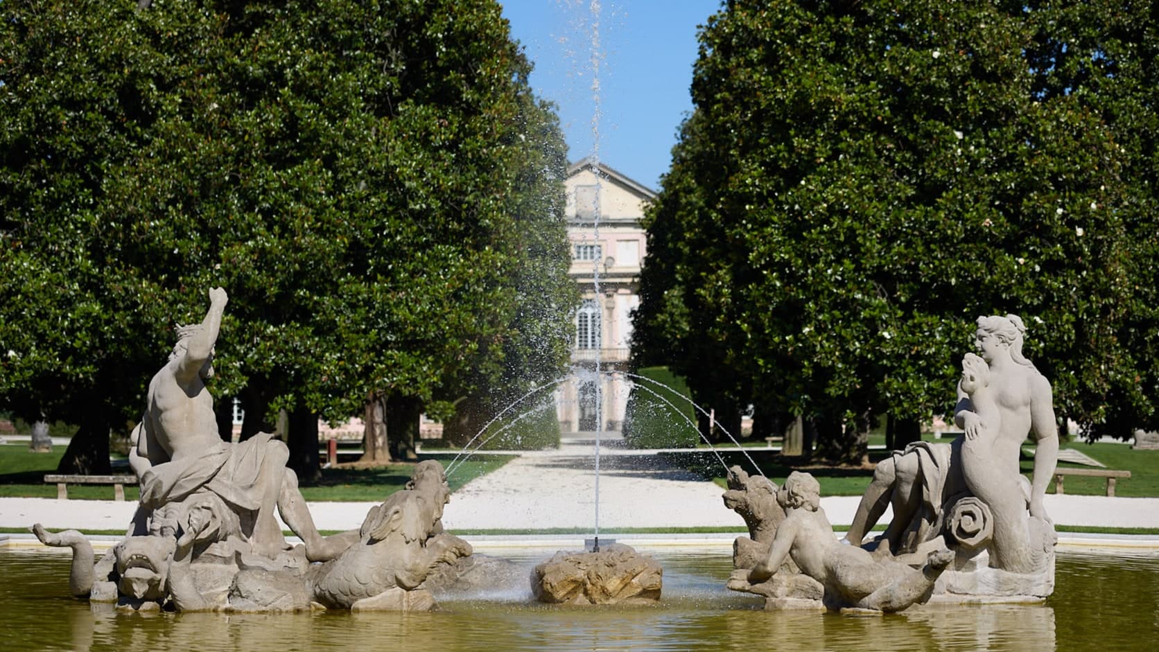 Fountain of the Castle of Belgioioso after restoration