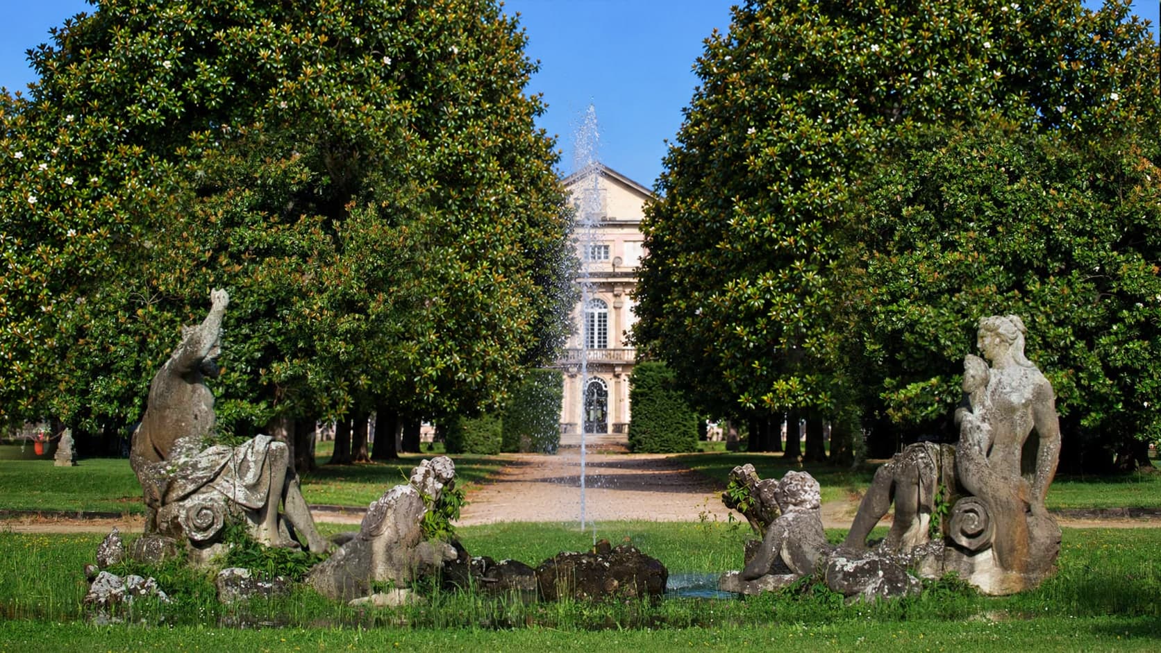 Fountain of the Castle of Belgioioso before restoration
